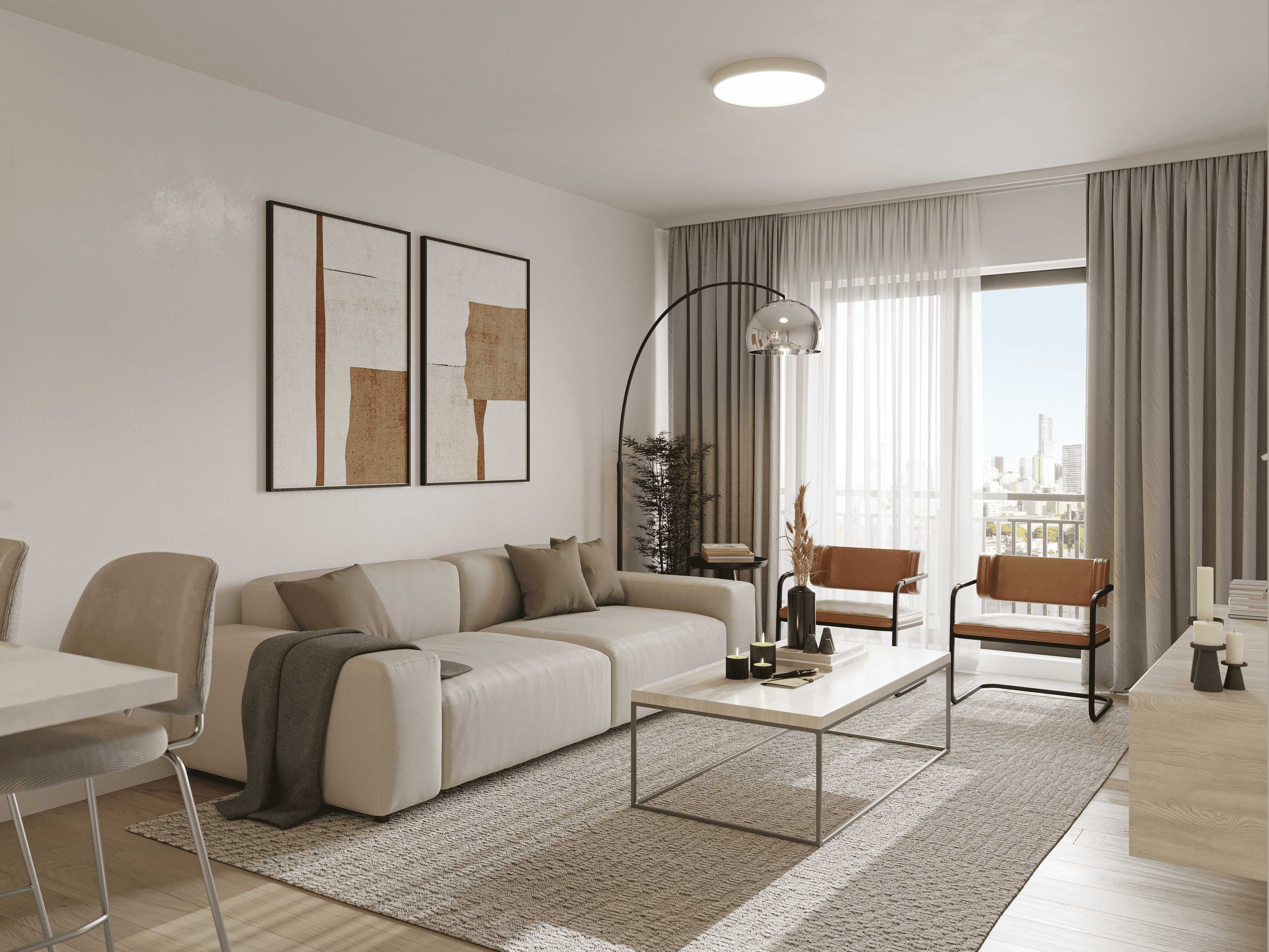 Spacious living room